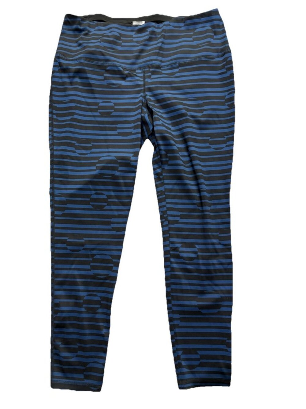 Chico's Zenergy Striped High Rise Leggings Size 2 (Large/12) Blue/Black